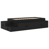 Storage Bed Frame Black oak 244 x 127 x 53.5 cm Engineered wood 3335558