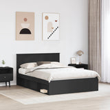 Bed Frame with Headboard Black 140 x 200 cm Solid Pine Wood 3410592