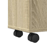 Narrow Bathroom Cabinet with Wheels Sonoma Oak Engineered Wood 855234