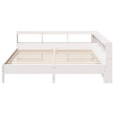 Bookcase Bed without Mattress White 200x200 cm Solid Wood Pine 3324410
