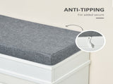 Shoe Storage Bench with Flip Drawers, Shoe Cabinet with Seat Cushion and Adjustable Shelf for T3398P341260