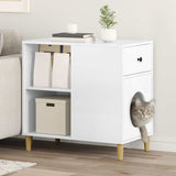 Cat House Gloss White 72 x 42.5 x 70 cm Engineered Wood 8000684