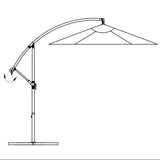 Cantilever Garden Parasol Solid blue Polyester, Steel 3m Diameter 42201