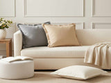 Cushion with Pillow HOUTEN 6 pcs White Faux Linen 935063