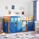 Bunk Bed without Mattress Blue 90x200 cm Solid Wood Pine 3283947