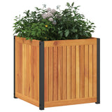 Garden Planter 45x45x44 cm Solid Wood Acacia and Steel 367610
