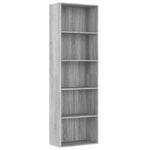 ZNTS 5-Tier Book Cabinet Grey Sonoma 60x30x189 cm Engineered Wood 815400