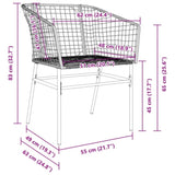 Garden Chair Black PE Rattan, Powder-Coated Steel Durable 369098