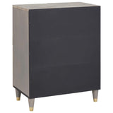 Sideboard Grey and Gold 60 x 33 x 75 cm Solid Mango Wood 4018798
