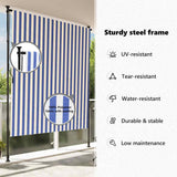 Outdoor Roller Blind Blue and White 150x270 cm Fabric&Steel 368766