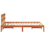 Bed Frame with Headboard Brown 140 x 190 cm Solid Pine wood 872172