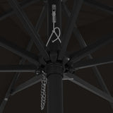 Garden Parasol Black 295 x 295 x 245 cm Polyester and Steel 42003666