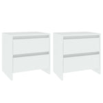 Bedside Cabinets 2 pcs White 45x34.5x44.5 cm Engineered Wood 809846