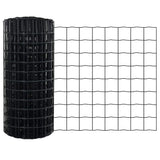 Euro Fence with Post 25 x 0.6 m PVC-Coated Steel Grey Mesh 3336095