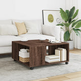 Coffee Table Brown Oak 80x80x40 cm Engineered Wood 853179