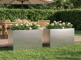 Garden Planter 2 pcs Silver 50 x 20 x 40 cm Stainless Steel 8005451