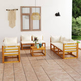 9 Piece Garden Lounge Set with Cushions Solid Wood Acacia 3098674