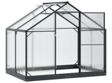Garden Greenhouse with Door Anthracite 183.5 x 123 x 207 cm 42036859
