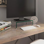 ZNTS TV Stand/Monitor Riser Glass Clear 40x25x11 cm 244126