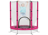 4.6ft Toddler Trampoline w/ Safety Enclosure Net, for Indoor Outdoor Use, Ages 3-6 Years, Pink T3398P348075