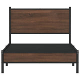 Metal Bed Frame without Mattress Brown Oak 100x200 cm 4007917