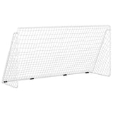 Football Goal with Net White 366x122x182 cm Steel 93371
