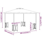 Gazebo with Sidewalls&Double Roofs 3x3 m Anthracite 318541