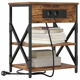 Bedside Cabinet with Shelf 2 pcs Smoked Oak 41 x 31 x 51 cm 859520
