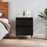 Bedside Cabinet Black 40x35x50 cm Engineered Wood 830654
