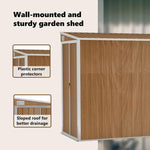 Wall-mounted Garden Shed Brown 118x382x178 cm Galvanised Steel 316232