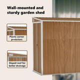 Wall-mounted Garden Shed Brown 118x382x178 cm Galvanised Steel 316232
