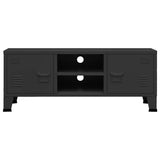 TV Cabinet Black Metal Medium TV Cabinet Rectangular 339618