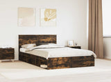 Bed Frame Smoked Oak 120 x 200 cm Solid Pine Wood 3409385
