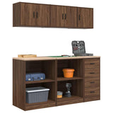 ZNTS Garage Cabinets 6 pcs Brown Oak Engineered Wood 3328356