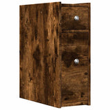 Narrow Bathroom Cupboard with Wheels Smoked Oak Engineered Wood 855290
