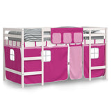 Kids' Loft Bed with Curtains without Mattress Pink 80x200cm 3206960