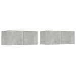 TV Cabinets 2 pcs Concrete Grey 80x30x30 cm Engineered Wood 804539