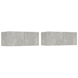 TV Cabinets 2 pcs Concrete Grey 80x30x30 cm Engineered Wood 804539