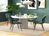 Set of Four Flannel Relaxed Tub Dining Chairs - Green T3398P340964
