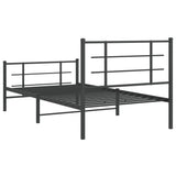 Bed Frame Black Powder-coated steel Single Bed Frame 355574