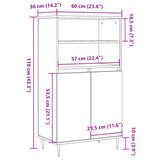 Highboard Old Wood 60x36x110 cm Engineered Wood 857458
