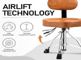 Drum Throne with Backrest, Hydraulic Drum Stool Adjustable Height, Heavy Duty Hydraulic Drum Seat 92668985