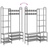 Coat Stand with Shoes Bench Grey Sonoma 120.5 x 34 x 190 cm 8012041