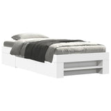 Bed Frame without Mattress White 90x190 cm Single Engineered Wood 3295520