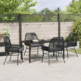 Garden Dining Set with Cushion 5 pcs Black Poly Rattan 3380872