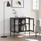 Sideboard Black 70x35x70 cm Glass and Steel 353001