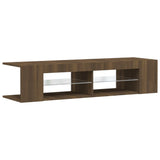 TV Cabinet with LED Lights Brown Oak 135x39x30 cm 815695