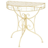 Side Table Vintage Style Half Round Metal 72x36x74 cm Gold 245930