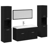 Bathroom Furniture Set 4 pcs Black Oak Engineered Wood 3334379