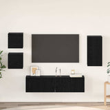 TV Cabinet Set Wall-mounted 5 pcs Black Oak Engineered Wood 3393349